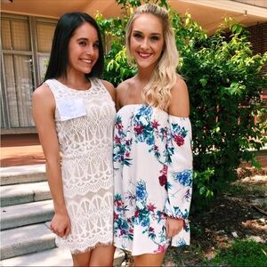 White Blu Pepper Midi Lace Dress size small bought from Charyli boutique